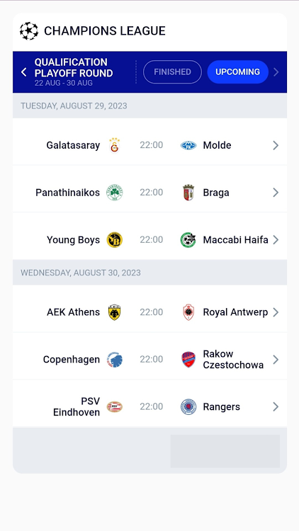 Champions League MatchTracke - 2 - (Android)