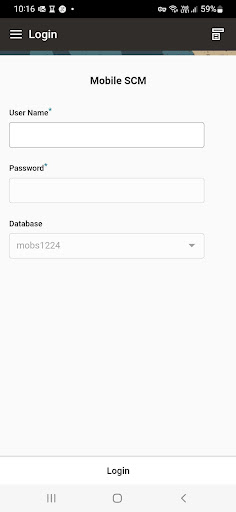 Oracle Mobile SCM for EBS Screen 2