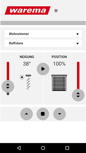 Android application WAREMA climatronic® WebControl screenshort