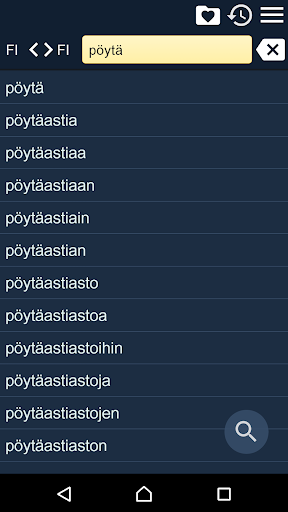 Android application Finnish Explanatory Dict screenshort