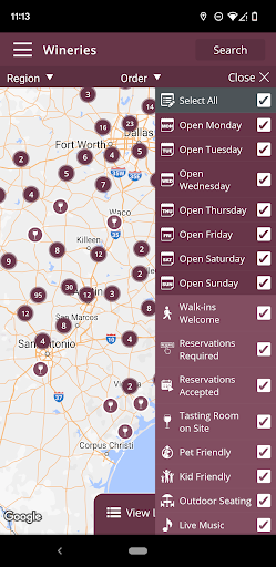 Screenshot of Texas Wine Lover