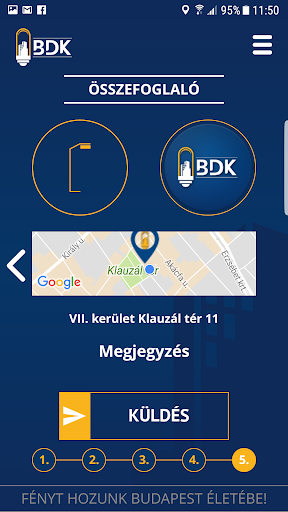 BDK Közvilágítási hibajelentő Screen 3