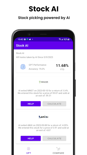 Android application Stock AI screenshort