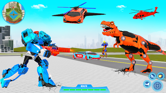 Police Limo Dino Robot Helicopter Car Robot Games screenshots 14