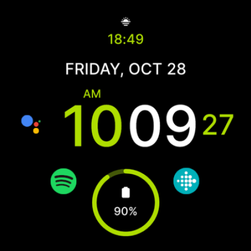 Digital Green Watch Face Logo