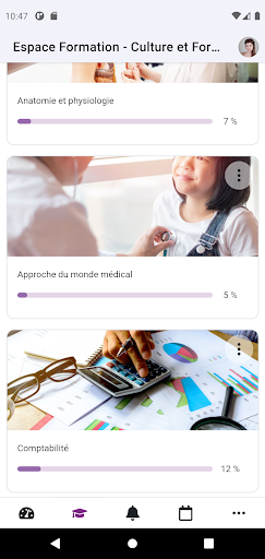 Android application Culture et Formation screenshort