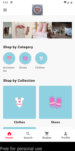 Android application sandybabyshop screenshort