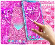 screenshot of Pink glitter live wallpaper