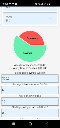Compound Budgeting Calculator Screen 3