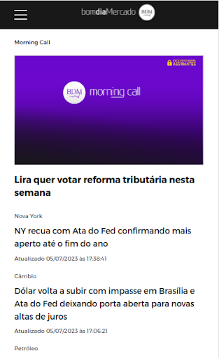 Android application Bom Dia Mercado screenshort