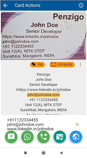 EzHolder for Business Cards Screen 2