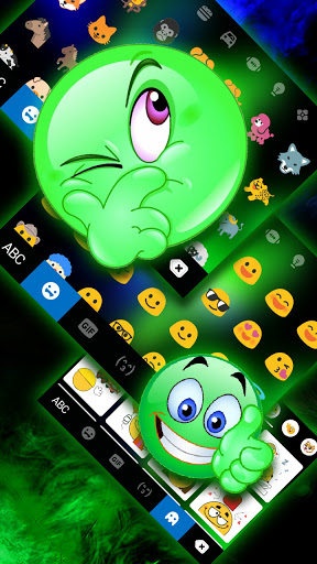 Neon Light Wolf Keyboard Backg Screen 3