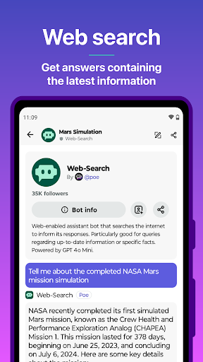 Screenshot of Poe - Fast AI Chat