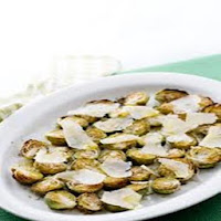Oven roasted Brussels sprouts with parmesan cheese