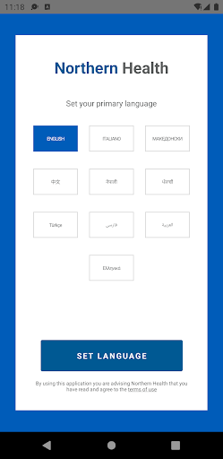 Android application Northern Health screenshort