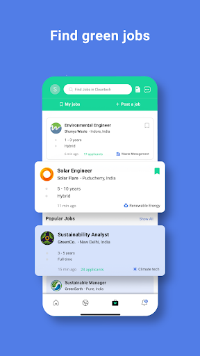 Android application BlueCircle: Green Jobs & Learn screenshort