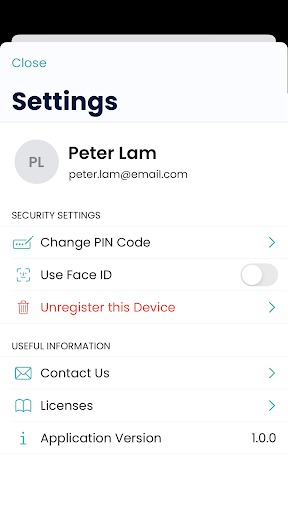 Hex Safe Mobile App Screen 2