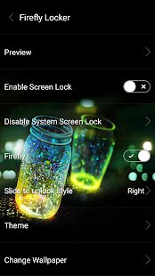 Блокировка экрана светлячка Screenshot