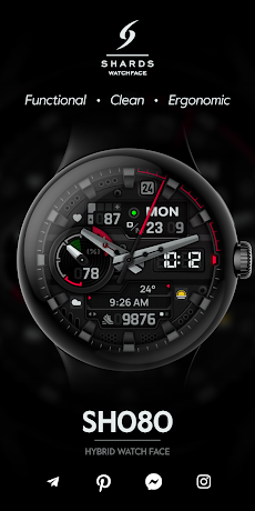 SH080 Watch Face, WearOS watchのおすすめ画像1