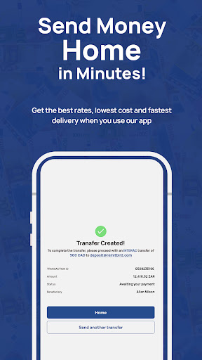 RemitBird: Money Transfer Screen 2