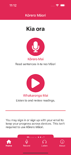 Android application Kōrero Māori screenshort
