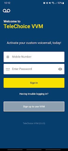 Android application TeleChoice VVM screenshort
