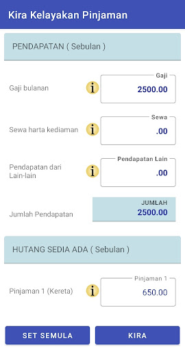 Kalkulator Kelayakan Pinjaman Screen 2