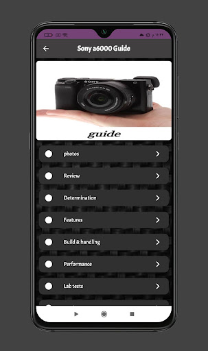 Android application Sony a6000 Guide screenshort