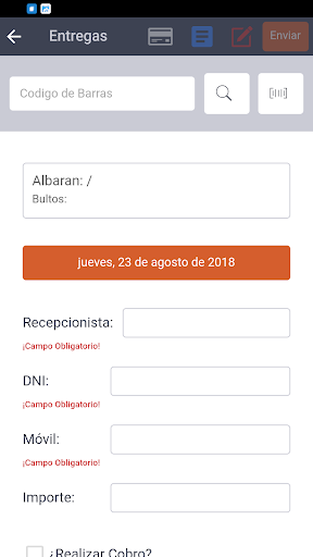 Gestión de transportista Screen 3