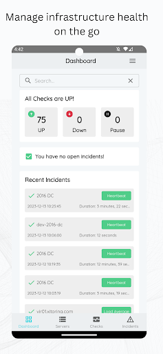 Android application Xitoring screenshort