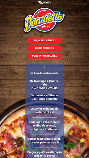 Disk Pizza Donatello - Cardapio