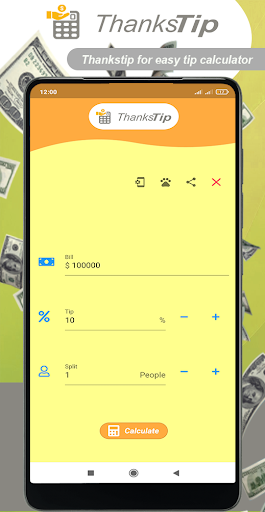 Thankstip Tip Calculator Screen 2