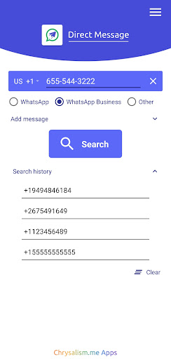 Direct Chat for WApp, Business Screen 3