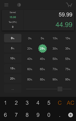 Screenshot of Shopping Percent Calculator