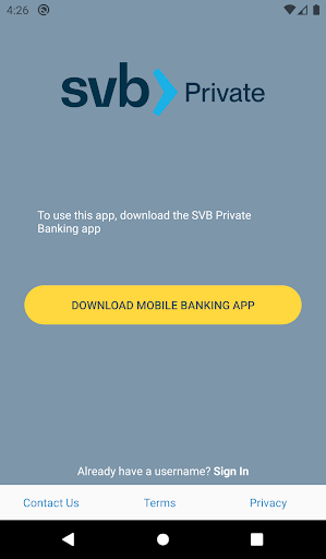 Android application SVB Private Card Manager screenshort