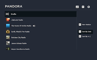 screenshot of Pandora® Radio for Google TV