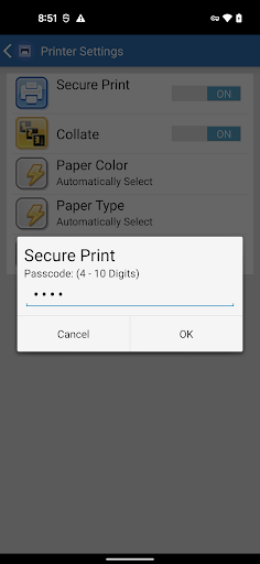 Xerox Print Service Plugin Screen 2