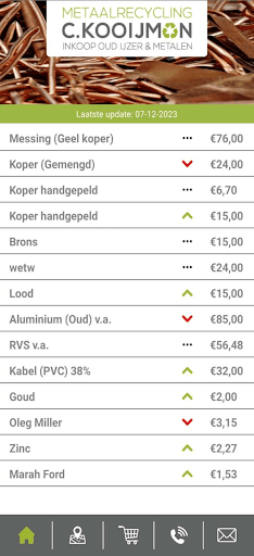 Android application Metaalrecycling C. Kooijman screenshort