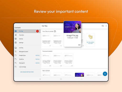 Screenshot of Content - Workspace ONE