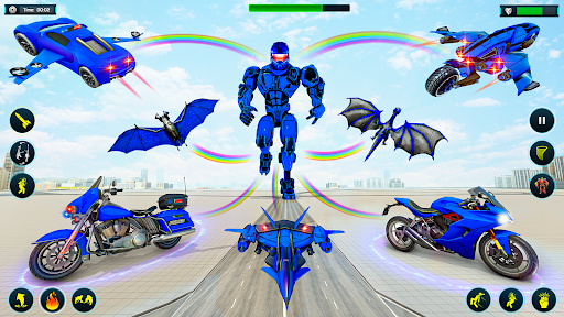 Flying Bike Robot Car Game 3d 4.4 screenshots 1