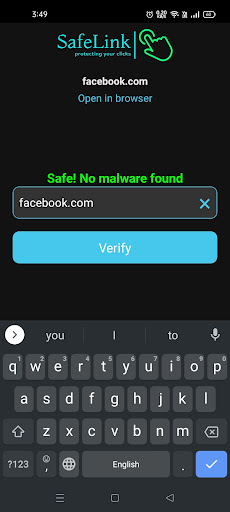 SafeLink - Link Checker Screen 2