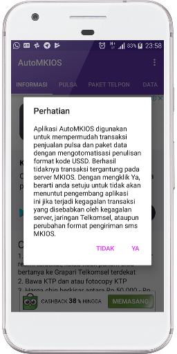 AutoMKIOS: Jual Pulsa dan Pake Screenshot 4 - AppWisp.com