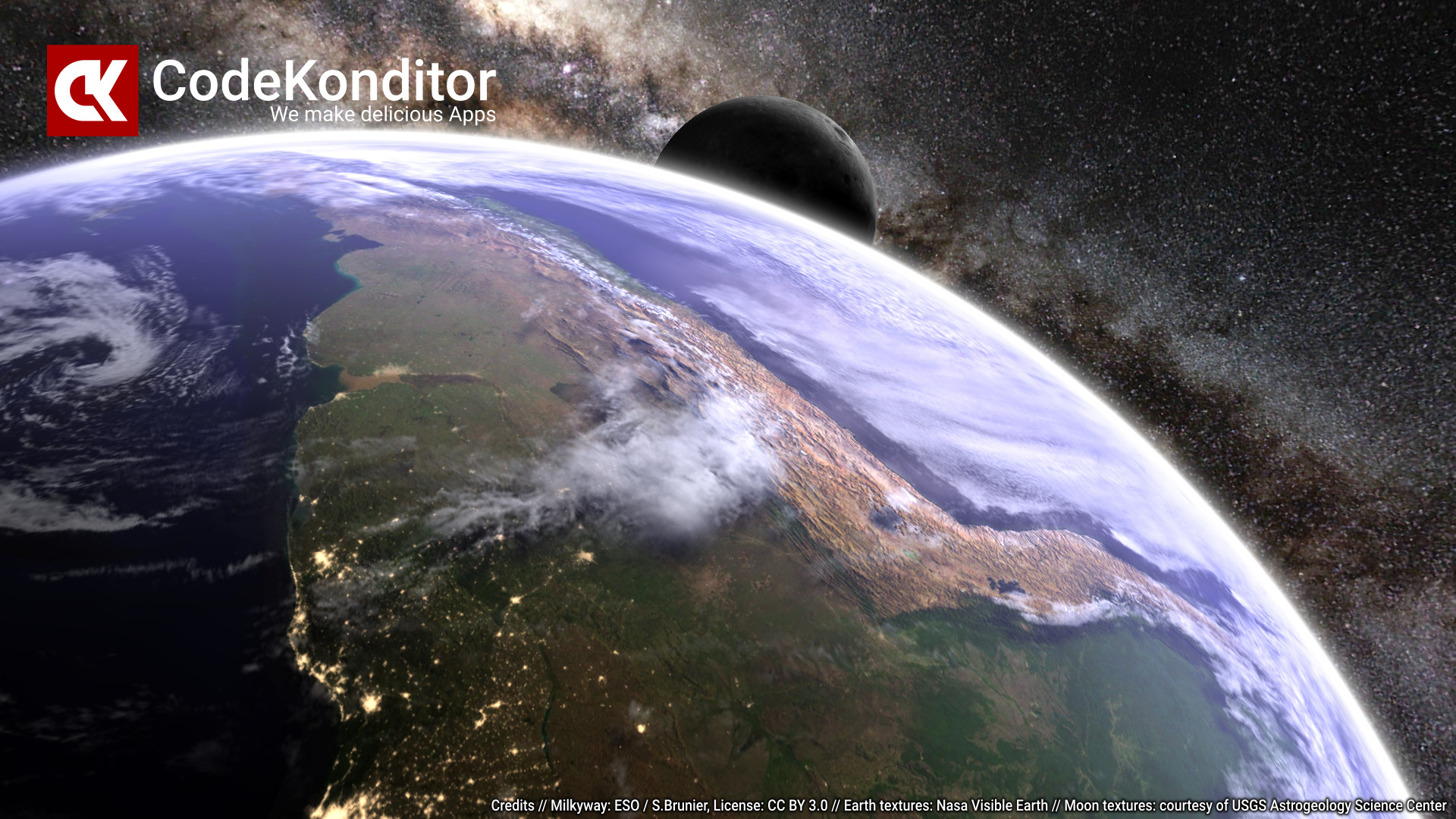 Android application Earth & Moon 3D Wallpaper PRO screenshort