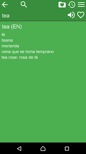 Spanish English Dictionary Screen 2