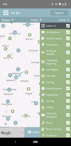 Screenshot of Visit Mississippi