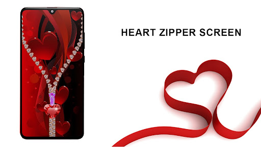 Heart zipper lock screen Screen 2