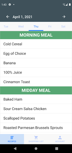 Android application Grove Menus Recipes screenshort