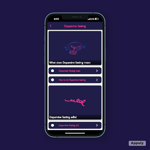 Android application Dopamine fasting screenshort