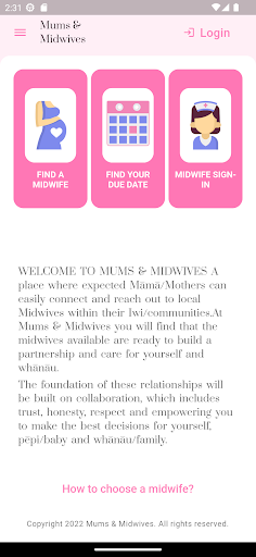 Android application Mums & Midwives screenshort