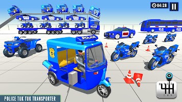 Police Tuk Tuk Transport Games